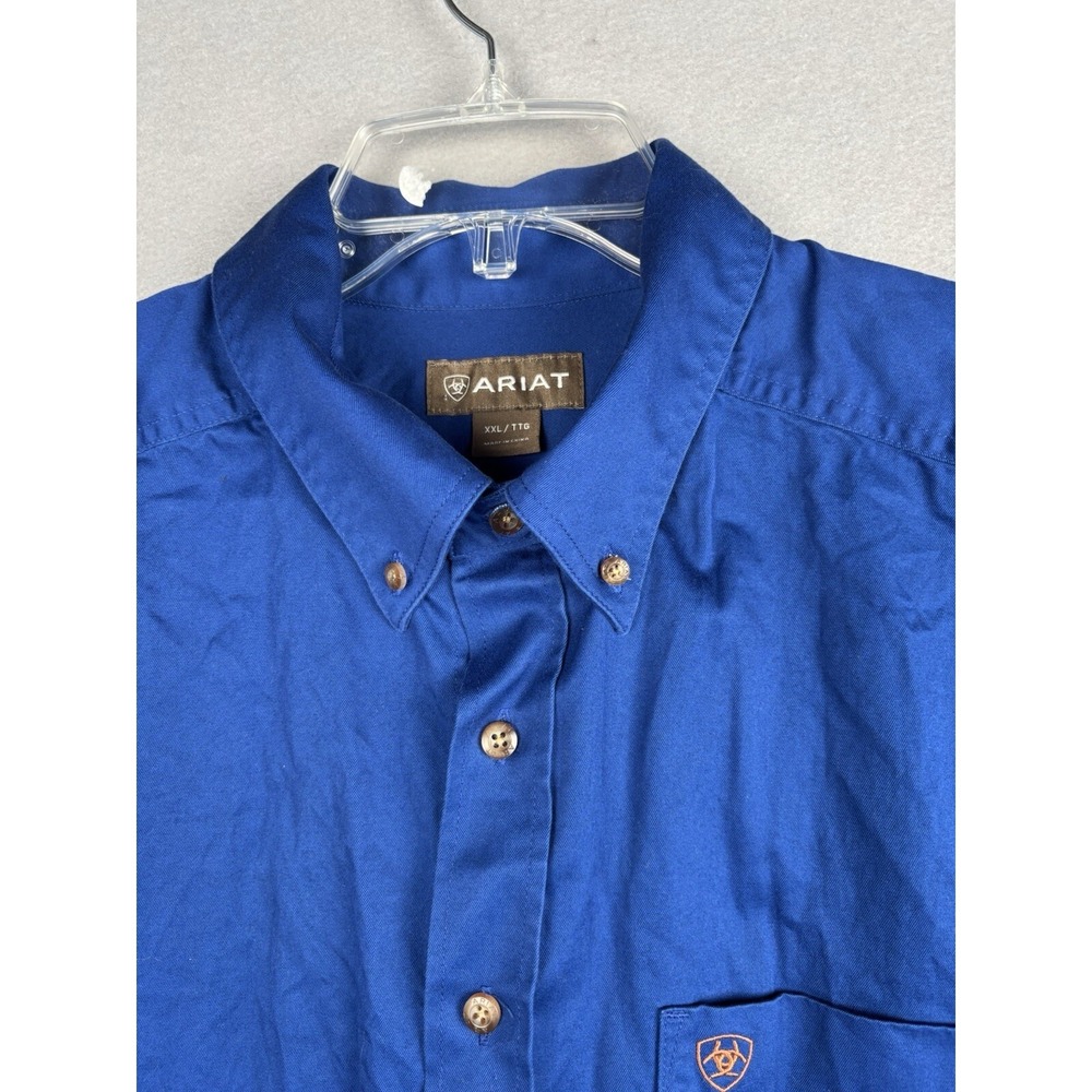 ARIAT Men's Shirt XXL Blue Button Down Long Sleeve Shirt Classic Western 3551 - Picture 11 of 16
